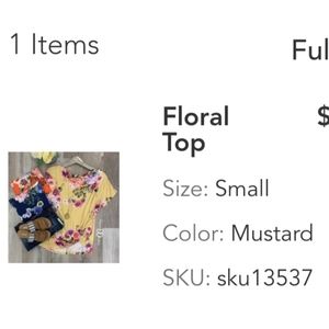 Mustard yellow floral top